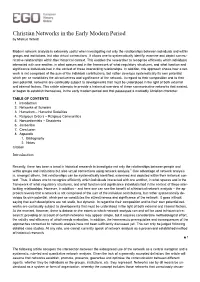 Christian Networks in the Early Modern Period by Markus Wriedt