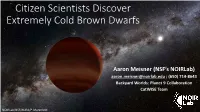 Citizen Scientists Discover Extremely Cold Brown Dwarfs