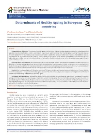 Determinants of Healthy Ageing in European Countries