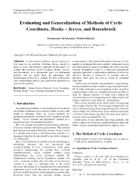 Evaluating and Generalization of Methods of Cyclic Coordinate, Hooke – Jeeves, and Rosenbrock