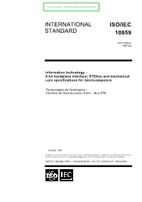 International Standard ISO/IEC 10859 Was Prepared by Joint Technical Committee ISO/IEC JTC1, Information Technology, SC 26: Microprocessor System