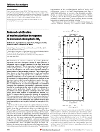Reduced Calcification of Marine Plankton in Response to Increased