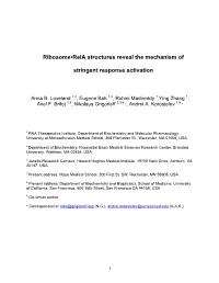 Ribosome•Rela Structures Reveal the Mechanism of Stringent Response