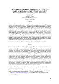 The Learning Model of Makassarese Language Based on the Character Building Concept