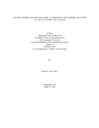 A Communication Theory Analysis of Mtv's Catfish