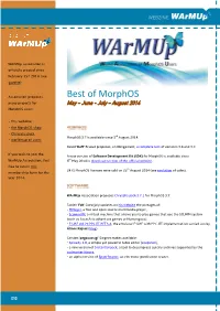 Best of Morphos Many Projects for May – June - July – August 2014 Morphos Users