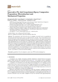Innovative Fly Ash Geopolymer-Epoxy Composites: Preparation, Microstructure and Mechanical Properties