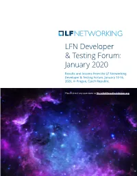 LFN Developer & Testing Forum: January 2020