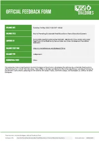 Official Feedback Form