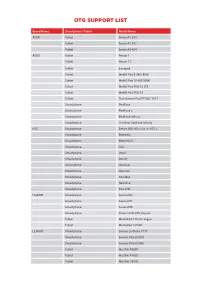 Otg Support List