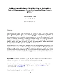 Soil Erosion and Sediment Yield Modelling in the Pra River Basin of Ghana Using the Revised Universal Soil Loss Equation (RUSLE)