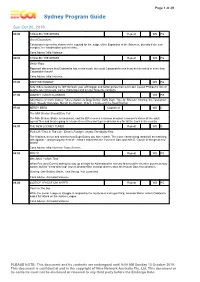 Sydney Program Guide
