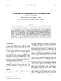 A Global Analysis of Sverdrup Balance Using Absolute Geostrophic Velocities from Argo