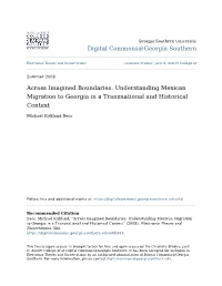 Across Imagined Boundaries: Understanding Mexican Migration to Georgia in a Transnational and Historical Context