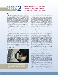 Apple Computer: the Ipod, CASE the Imac, and the Business 2 Lessons of Closed Systems