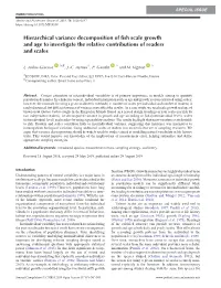 Hierarchical Variance Decomposition of Fish Scale Growth and Age to Investigate the Relative Contributions of Readers and Scales