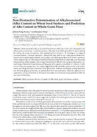 Non-Destructive Determination of Alkylresorcinol (Ars) Content on Wheat Seed Surfaces and Prediction of Ars Content in Whole-Grain Flour