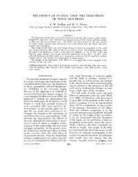 The Effect of Pulping Upon the Dimensions of Wood Tracheids