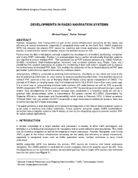 Developments in Radio Navigation Systems