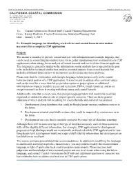 Example Language for Identifying Sea Level Rise and Coastal Hazards Information Necessary for a Complete CDP Application