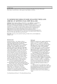 Flowering Records of Some Subalpine Trees and Shrubs