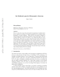 On Malliavin's Proof of H\" Ormander's Theorem