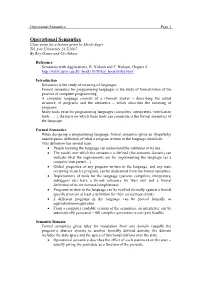 Operational Semantics Page 1