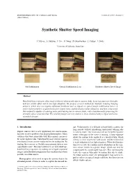 Synthetic Shutter Speed Imaging