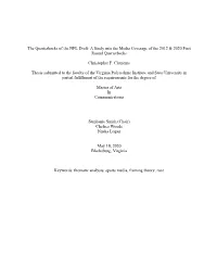 The Quarterbacks of the NFL Draft: a Study Into the Media Coverage of the 2012 & 2020 First Round Quarterbacks