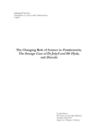 The Strange Case of Dr Jekyll and Mr Hyde, and Dracula
