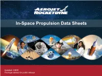In-Space Propulsion Data Sheets