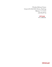 Oracle FLEXCUBE Private Banking Release Notes