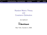 Random Matrix Theory and Covariance Estimation