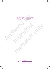 AEC Annual Report 2007–08 [PDF 3.2MB]