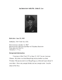 An Interview with Mr. John E. Lee