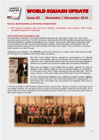 Download the World Squash Update In