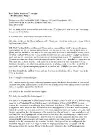 Karl Dallas Interview Transcript After Hiroshima Project Interviewees