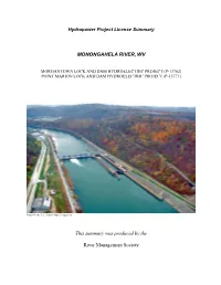 MONONGAHELA RIVER, WV This Summary Was Produced by The