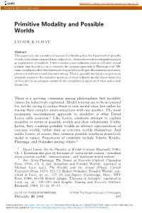 Primitive Modality and Possible Worlds