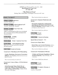 “The Matrix in Focus” Meeting Chair: Jeffrey Miner, Washington University in St