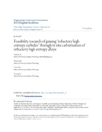 Through in Situ Carburization of Refractory High Entropy Alloys Yuanlin Ai National University of Defense Technology, 495586680@Qq.Com