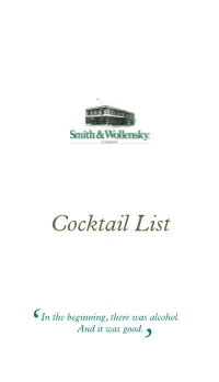 Cocktail List