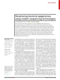 Deciphering Bacterial Epigenomes Using Modern Sequencing Technologies