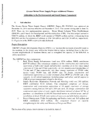 Greater Beirut Water Supply Project Additional Finance Addendum to the Environmental and Social Impact Assessment