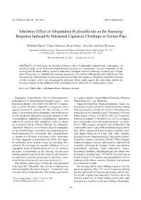 Inhibitory Effect of Olopatadine Hydrochloride on the Sneezing Response Induced by Intranasal Capsaicin Challenge in Guinea Pigs