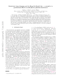 Relativistic Frame-Dragging and the Hong-Ou-Mandel Dip $-$ a Primitive to Gravitational Effects in Multi-Photon Quantum-Interference