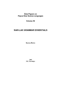 Siar-Lak Grammar Essentials
