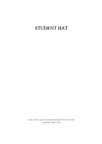 STUDENT HAT II 10.03.20 A) Table of Contents, in Checksheet Order
