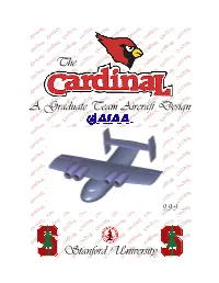 The a Graduate Team Aircraft Design Stanford University
