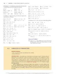 Variation of Parameters